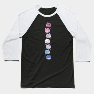 Bigender Pride Flag Cute Cat Kawaii Macaron Lgbtqia Baseball T-Shirt